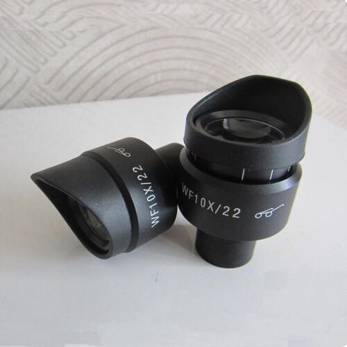 2 pcs with Rubber Eye Protection WF10X/22mm Stereo Microscope Eyepieces High eyepoint Wide Angle Lens Diopter Adjustable