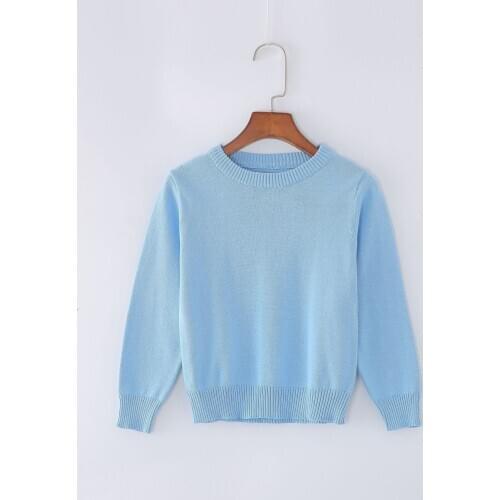 2021 New Children Clothes Pullover 4 Years Girl Fashion Blouses Baby Boy Knit Sweater Kids Blue O-Neck Sweater 1 To 3 5 6 Years