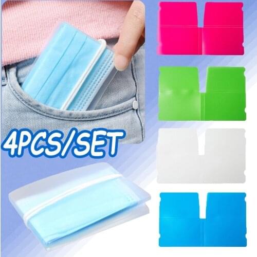 4pcs Disposable Mask Case Portable Mask Storage Case Mask Holder Save Mask Box Face Mask Container Mask Organizer Box