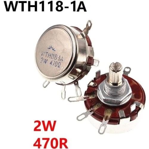 5Pcs WTH118 2W 470R Single Turn Carbon Film Potentiometer