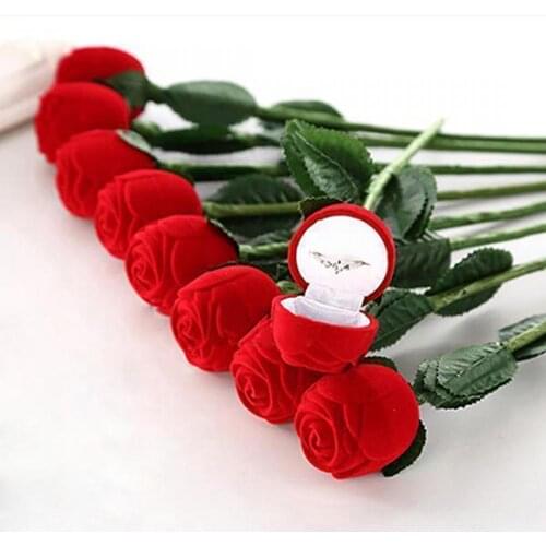 50%HOT Romantic Rose Engagement Wedding Earring Ring Pendant Charm Jewelry Display Box