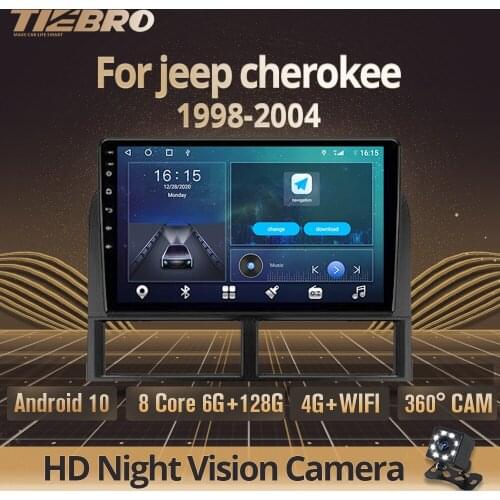 TIEBRO 2 Din Android 10.0 Car Radio For Jeep Grand Cherokee II WJ 1998-2004 GPS Navigation Stereo Receiver DSP Auto Radio IGO