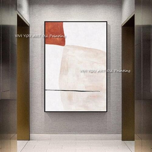 Large Size Pink Abstract 100% Handmade Oil Painting Canvas Paintings for Living Room Home Decoration Nordic Wall Art Pictures