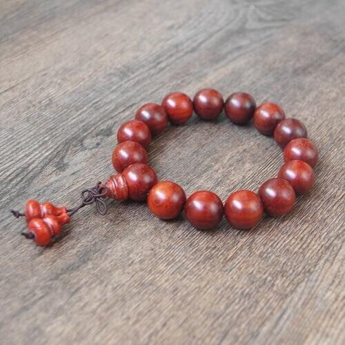 15 18 20 MM Buddha Wood Beads Bracelets Red Rosewood Tibetan Buddha Prayer Mala Chakra Strand Bracelet Lucky Jewelry