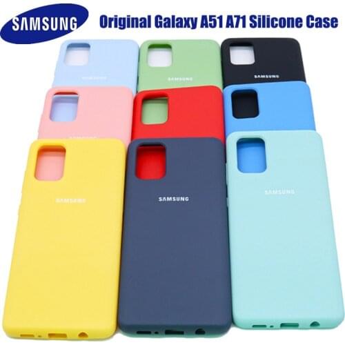 A51 A71 Case Original Samsung Galaxy A51 A71 Silky Silicone Cover High Quality Soft-Touch Back Protective Galaxy a71 a51
