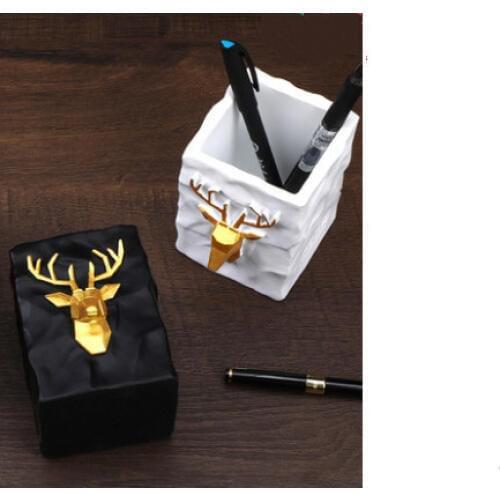 Nordic Style Pen Holder Pencil Case Makeup Brush Storage Box Creative Home Office Desk Ornaments Stationery Gifts