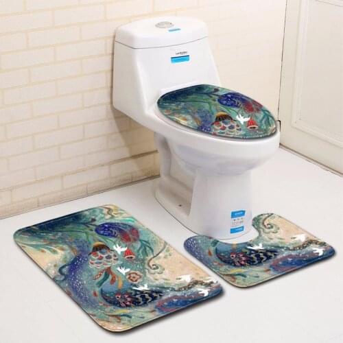 3D painted childrens pattern Floor mat Carpet Carpet in the bathroom Toilet mat For bath For bathroom Carpets bathroom mat set