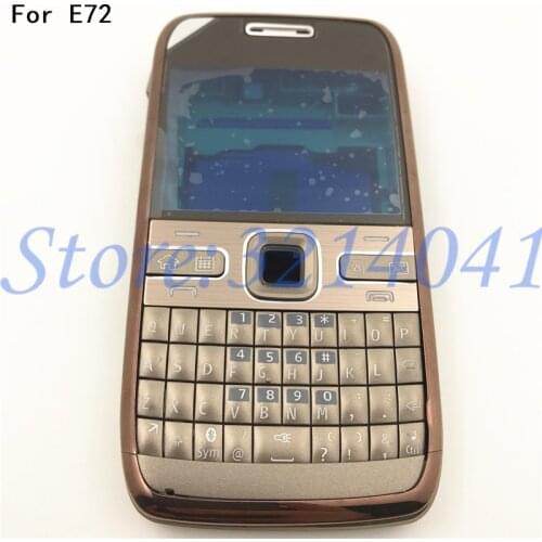 For Nokia E72 Housing Front Faceplate Frame Cover Case+Back cover/battery door cover+Keypad+Logo