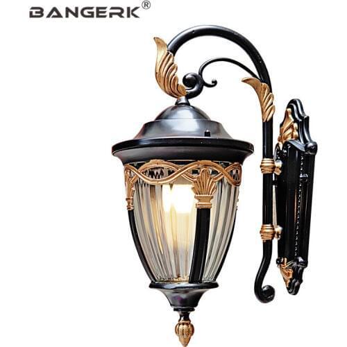 European Retro Garden Wall light Outdoor Aluminium Waterproof LED Lamp Wall Sconce Lighting For Porch Balcony Aisle Luminaire
