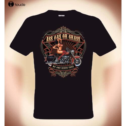 Summer 2019 Cotton Men Fashion Summer Style Fitness Brand Biker T-Shirt Ass Gas Or Grass Crazy T Shirts