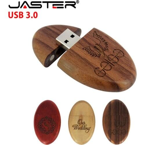 JASTER USB 3.0 Custom Logo Wooden Heart Usb 2.0 Memory Stick Pen Drive 8gb 16gb 32gb Logo customized Wedding photography gift