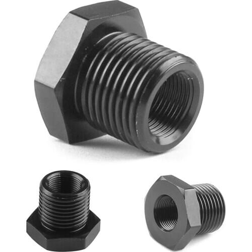 JX-LCLYL Car Oil Filter Threaded Adapter 1/2-28 to 3/4-16 Black Anodized Aluminum