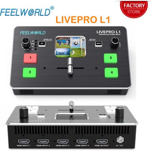Feelworld Video Switcher Real Time Live Streaming Multi-Format Video Mixer HDMI rocasting Studio Record Switchers Livepro L1