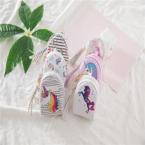 1pcs Cartoon Unicorn Coin Purses Women Wallets Small Cute Kawaii Card Holder Key Money Bags for Girls Ladies Purse Kids Children