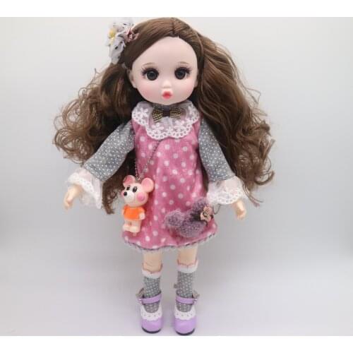 30cm Movable Jointed Dolls Toys BJD Girl dolls SD dolls plastic doll selling with dress,wigs