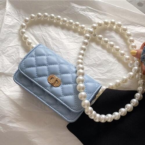 Pearl Beading Mini Crossbody Bags For Women 2021 Designer Handbag Hand Clutch Summer Shoulder Messenger Bag Female Purse