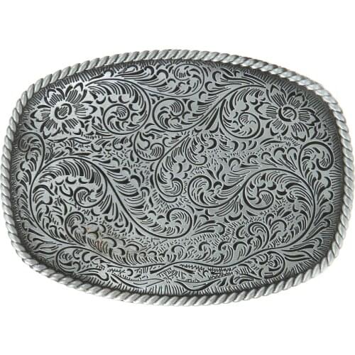 Western cowboy zinc alloy belt retro flower belt buckle mens gift