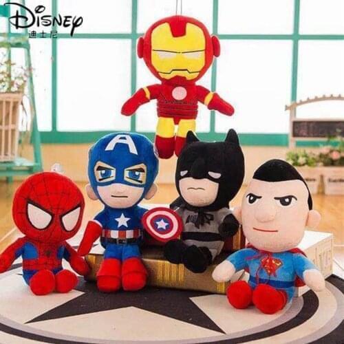 Disney 30cm Marvel Avengers Soft Stuffed Super Hero Captain America Iron Man Spiderman Batman Plush Toys Movie Dolls
