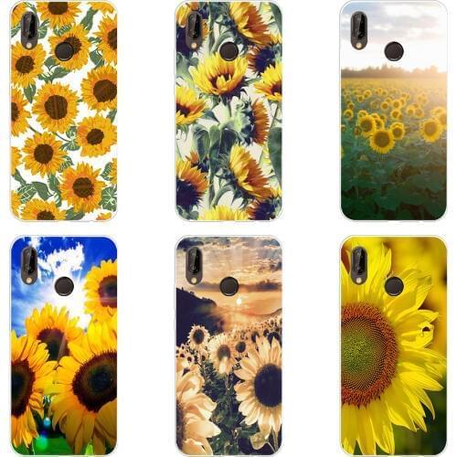 101H Sunflower Day Soft Silicone Tpu Cover Case for huawei p 20 lite pro y6 2017 mate 10 lite