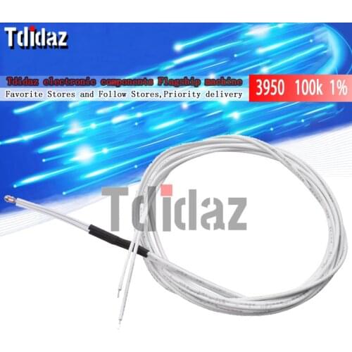 100K NTC 3950 Single-ended Glass Sealed Thermistor Temperature Sensor With XH2.54-2P Terminal 1M Cable For 3D Printer 1
