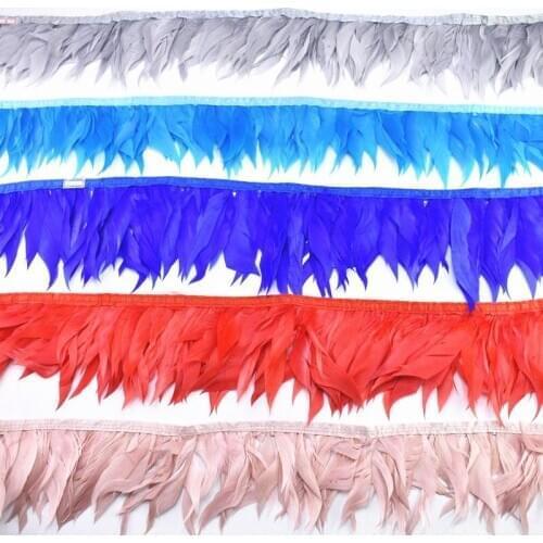 10Meters/Lot Shred Goose Feathers Trims Geese Natural White Pheasant Feather for Crafts Fringe Ribbon Plumas Headdress Carnival
