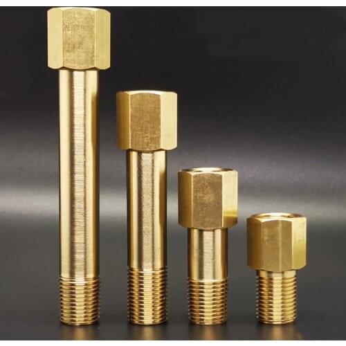 1/8" 1/4" 3/8" BSP Female To Male Thread Brass Pipe Fitting Connector Adapter Length 35/50/60/75/100/125/150/175/200/250mm