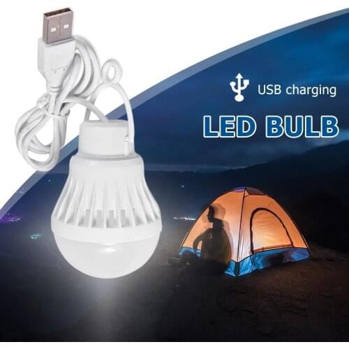 1Pcs Portable Camping Lantern Light 5W USB Bulb Power Indoor Outdoor Lantern Book Lights LED Reading Student Study Table Lamp