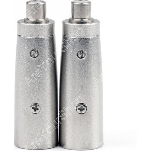 Areyourshop Sale 2 Pcs 3 Pin XLR Male To RCA Plug Female Jack Coaxial Adapter Metal Connectors
