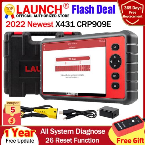 LAUNCH X431 CRP909E Full system Car Diagnostic tool + Airbag SAS TPMS EPB IMMO 15 Reset Function CRP909 obd2 scanner code reader