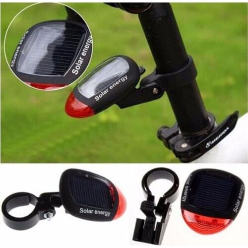LED Rear Flashing Tail Light for Bicycle Cycling Lamp Safety Warning Flashing Light Accessories Bike Light Solar Powered