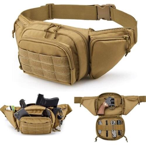 Tactical Military Waist Fanny Bag Pack Camo Mini Butt Pack Chest Pouch Climbing Hunting Pistol Gun Bag Glock 17 19 G2C Makarov