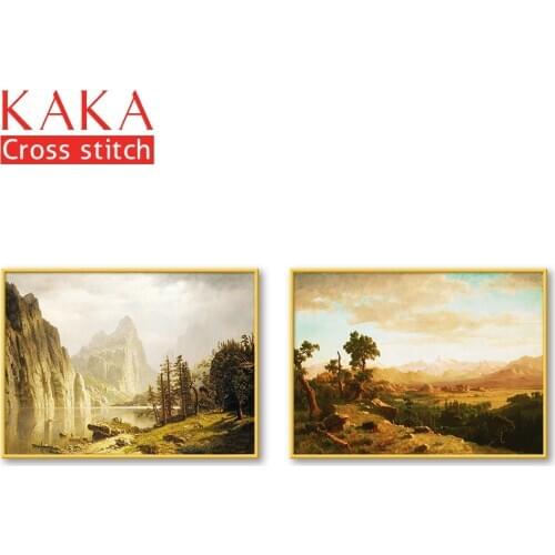 Cross stitch kits,Embroidery needlework sets with printed pattern,11CT-canvas for Home Decor Painting,Landscape Full NCKS120