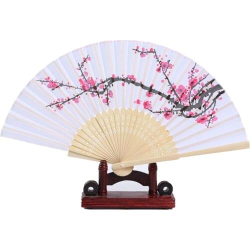 XinHuaEase Japanese Folding Fan Chinese Style Female Silk Art Craft Ancient Style Home Decoration Ornaments Pattern Dance Hand