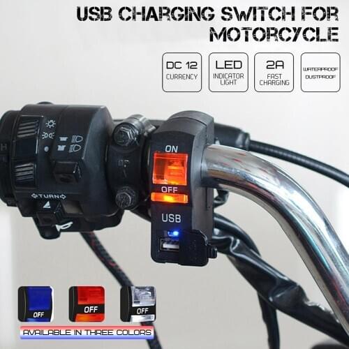 Car USB Charger for Motorcycle Auto Truck ATV Boat 12V USB Socket Charger Power Adapter with LED Light Switch USB Car Charger