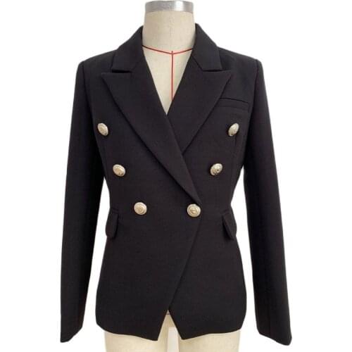 Better Fabric 2021 Autumn New Arrival Euro Style High Quality Double Breasted Thick Jacket Blazer for Woman