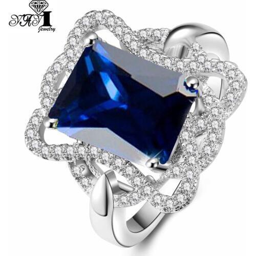 YaYI Fashion Women Jewelry Ring 3.8CT Zircon CZ Silver Color Engagement Rings wedding Rings Party Rings Gift