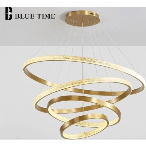 Gold Circle Led Chandelier Home Lustre Modern Ceiling Chandelier Lighting for Living room Bedroom Dining room Kitchen Luminaires