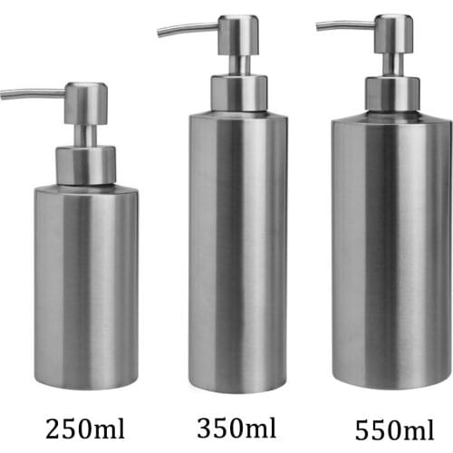 1PCS Liquid 304 Stainless Steel Soap Dispenser Bathroom Fixture Hardware Gel Lotion Bottle Hand Soap Dispenser 250/350/550ml