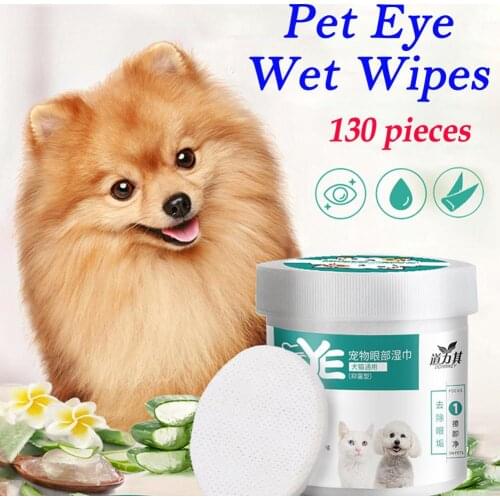 130Pcs Pet Eye Ear Wet Wipes Dog Cat Grooming Tear Stain Cleaning Wet Soft Cleaning Wet Towel