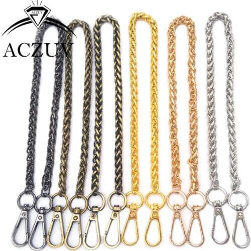 20Pcs 40cm to 140cm 7mm Thick Twist Chain Lobster Buckle Hooks Long Shoulder Bag Purse Chains Handbag Hardware Accessories
