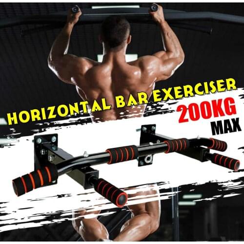 200KG Wall Mounted Horizontal Bars with Wide Anti-slip pad Home Gym Workout Chin Up Pull Up Training Bar Sport Fitness Equipment