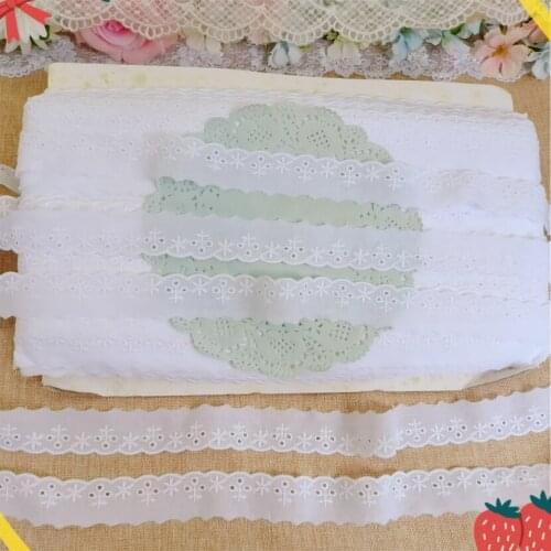 5 Meters Cotton Embroidered Lace Guipure Ribbon Pure White Dress Clothes Sewing Collar Trim Handmade DIY Lace Material 2.5cm
