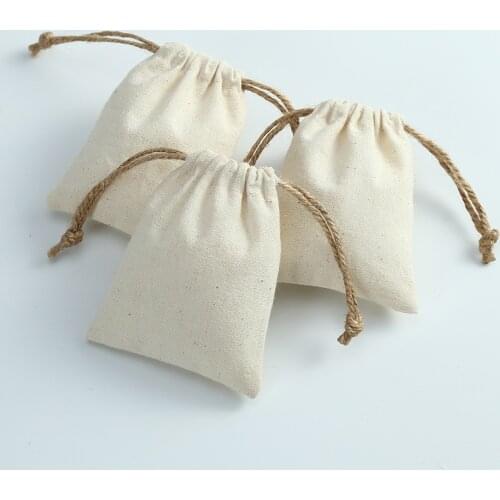 50pcs Cotton Burlap Jewelry Bag Organizer Custom Wedding Christmas Party Candy Bag Present Personalizado Mariage Gift Pouches