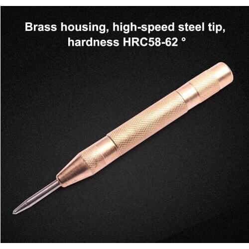 Automatic Centre Punch 5.12'' Automatic Center Pin Punch Strike Spring Loaded Marking Starting Holes Tool Chisel for Steel Wood