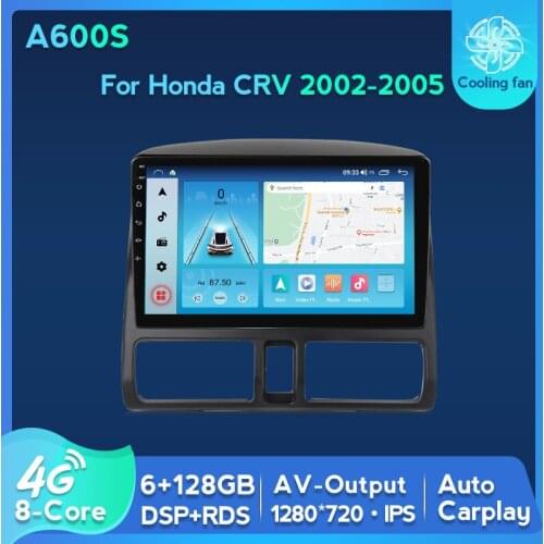 Android 6GB+128G 8core Auto Radio Car GPS Navigation For Honda CR-V CRV 2002 2003 2004 2005 SWC Built-in Carplay Cooling Fan