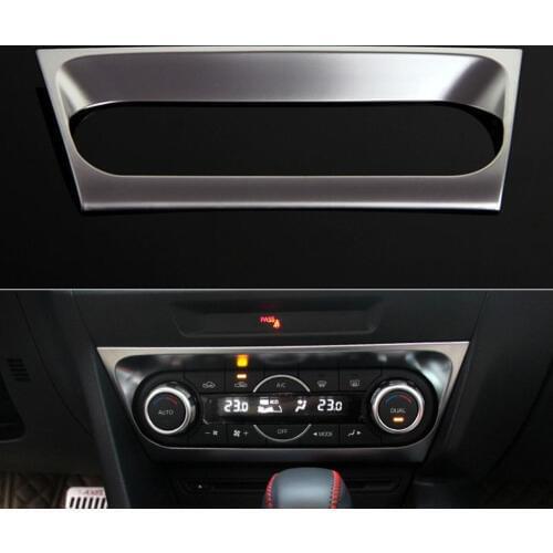 Car Styling AC Air Condition Switch Button Panel Control Knob Cover Trim Sticker ABS Fit For Mazda 3 Axela 2014 2015 Accessories