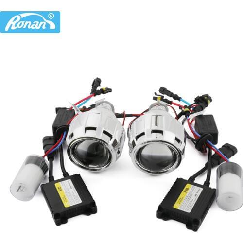 Ronan Lens headlight HID Projector Bi-xenon Lenses kit 2.5 Retrofit Accessories Car Style Motorcycle H7 H4 4300K 5000K 6000K