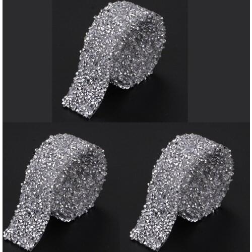 3pcs Shining Crystal Ribbon Rhinestone Sewing Trim Craft Decor 1 Yard/each