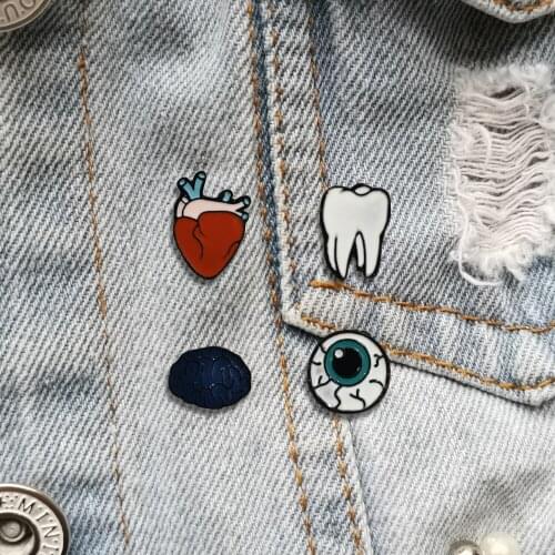 RSHCZY Anatomical Eye Heart Enamel Pins Medical Anatomy Brooch For Doctor and Nurse Jewelry Gift Hat Bag Shirt Accessories
