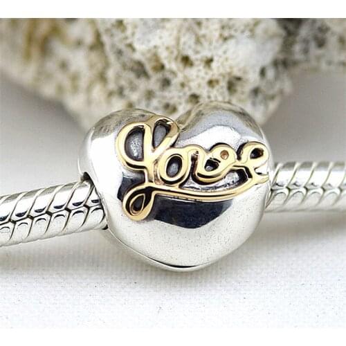 Fits Pandora Bracelet Authentic 925 Sterling Silver Heart of Love Clip Charm Beads for Women Jewely DIY Making Kralen Wholesale